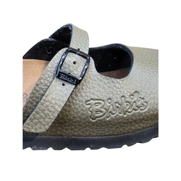 Birkenstock Birki's Clogs Women's 7 Olive Green Leather Maria Mary Jane - Picture 2 of 7